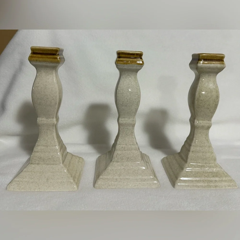 Mikasa - Set of 3 Vintage ‘70s Garden Club Ceramic Candlesticks Made in Japan